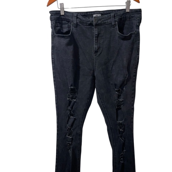 Men's Hot Topic Denim High Rise Super Skinny Ripped Black Skinny Jeans 36W X 32L - Picture 1 of 7